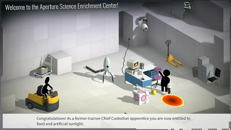 Test chamber in Bridge Constructor Portal with a partially built span